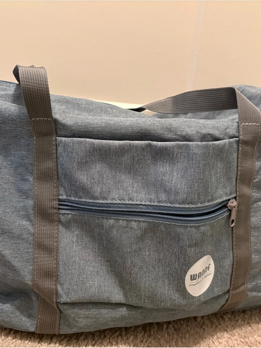 Blue Canvas Weekender Duffel Bag for Men